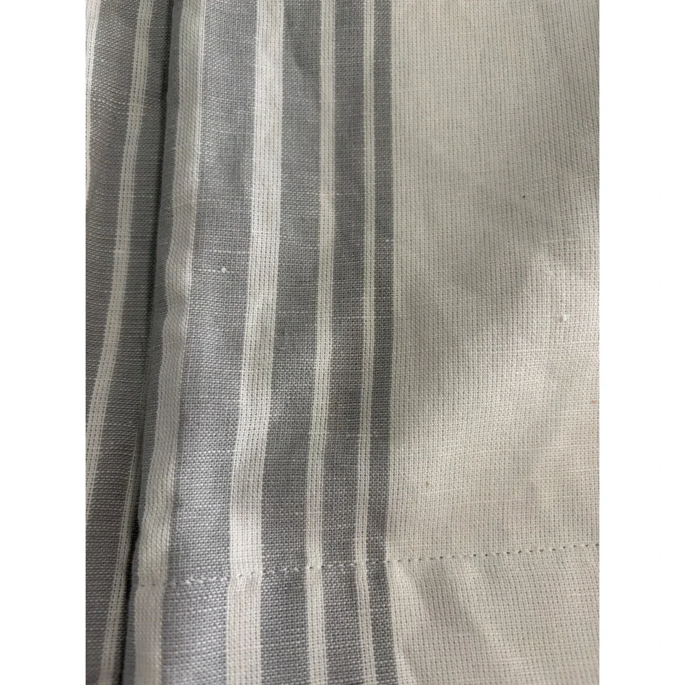 Quince Coastal Stripe Linen Cotton True Blackout Curtain Single Panel 48